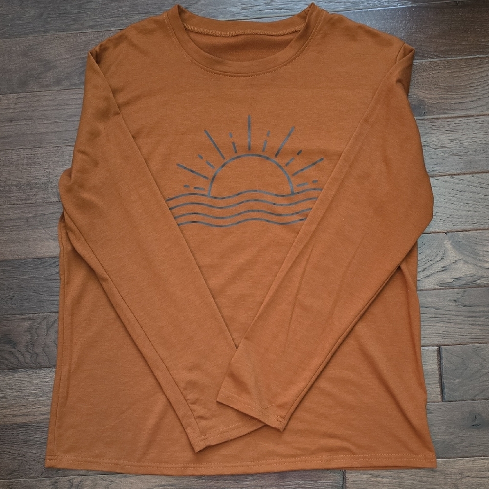 Sunrise Graphic Men's Shirt - Brown